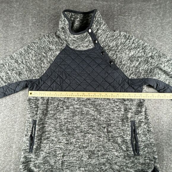 Abercrombie & Fitch Asymmetrical Snap Up Sweatshirt Women’s Sz L Quilted Fleece - Picture 7 of 8